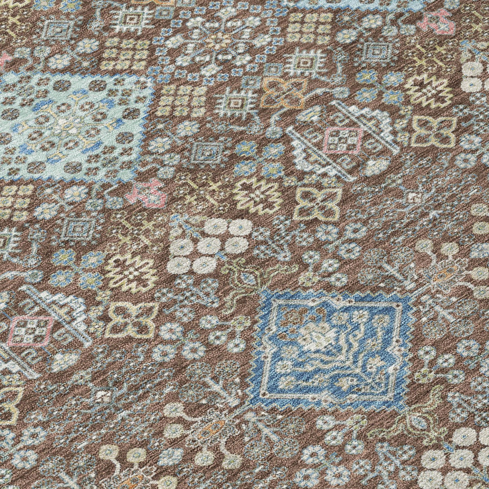 Oriental Polyester Area Rug Washable Indoor Outdoor Felt Backed Patio and Garden Use
