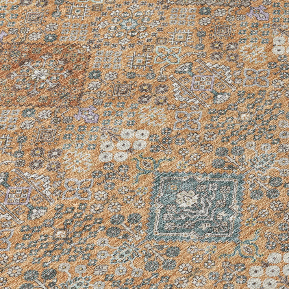 HomeRoots Oriental Washable Polyester Area Rug Machine Woven for Indoor Outdoor Patio and Living Room Use 5' x 8' 724870