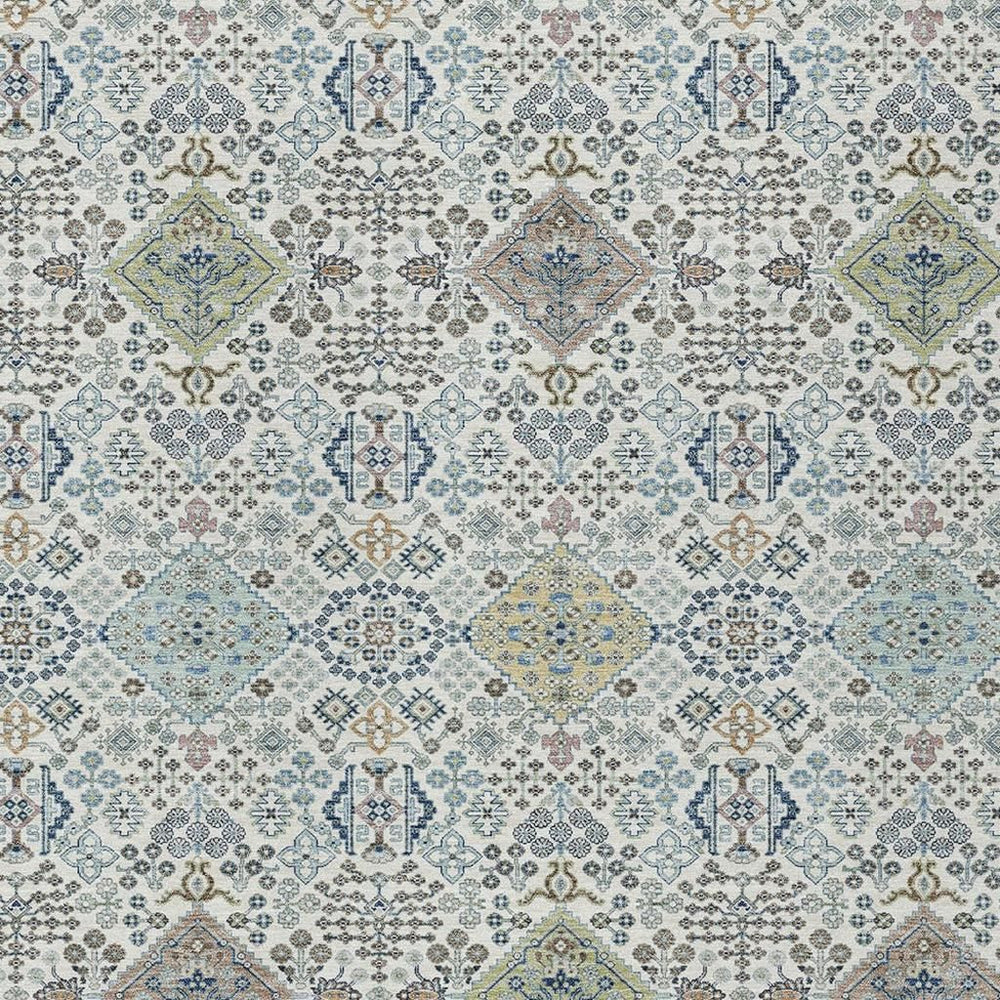 HomeRoots Washable Oriental Polyester Area Rug for Indoor Outdoor Patio and Living Room Spaces 5' x 8' 724882