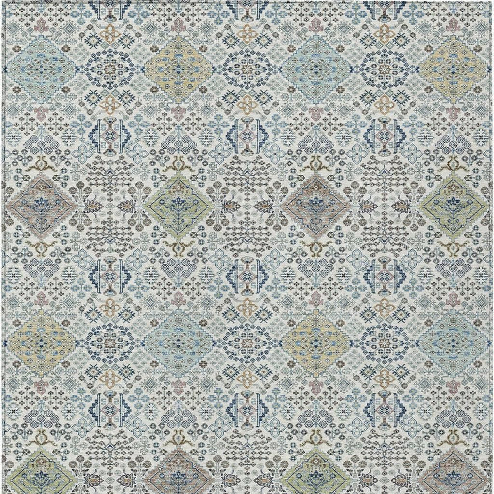 HomeRoots Washable Oriental Polyester Area Rug for Indoor Outdoor Patio and Living Room Spaces 5' x 8' 724882