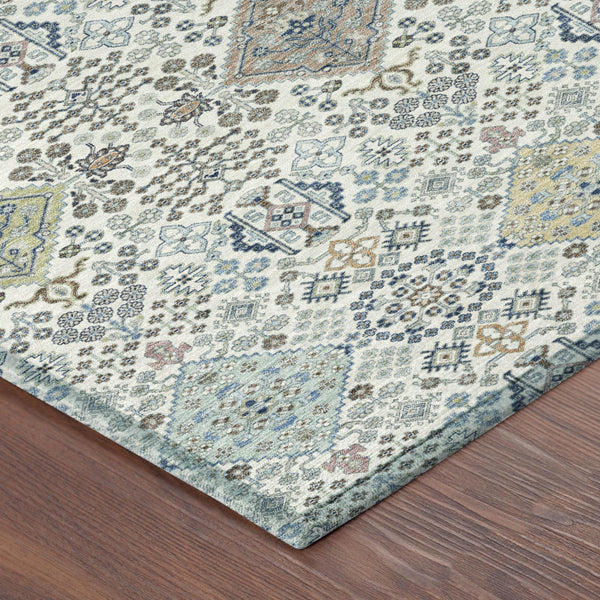 Washable Oriental Polyester Area Rug for Indoor Outdoor Patio and Living Room Spaces