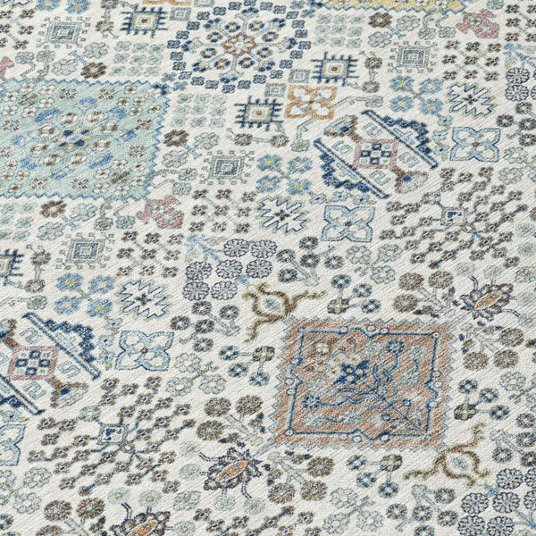 Washable Oriental Polyester Area Rug for Indoor Outdoor Patio and Living Room Spaces