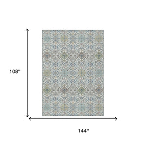 Washable Oriental Polyester Area Rug for Indoor Outdoor Patio and Living Room Spaces