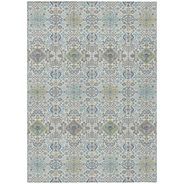 Washable Oriental Polyester Area Rug for Indoor Outdoor Patio and Living Room Spaces