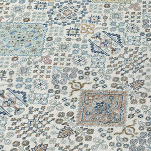 Washable Oriental Polyester Area Rug for Indoor Outdoor Patio and Living Room Spaces