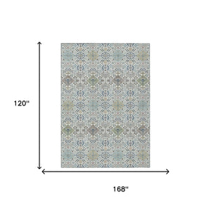 Washable Oriental Polyester Area Rug for Indoor Outdoor Patio and Living Room Spaces