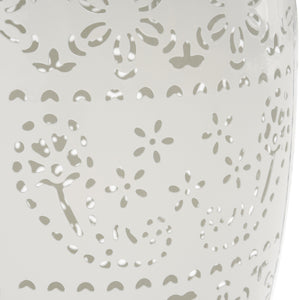 English Elm Christopher Knight Home® - Ruby 12" Mosaic Side Table - White Ceramic Tile Top With Unique Cut-Out Metal Base For Indoor/Outdoor Use N770P182376W