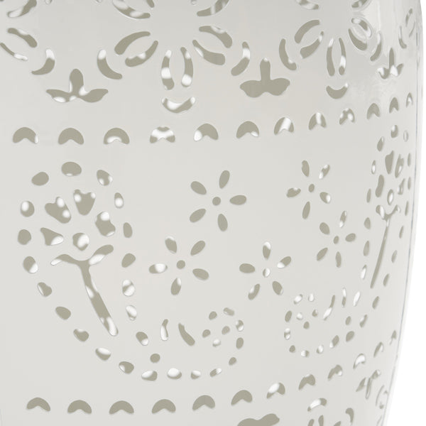 English Elm Christopher Knight Home® - Ruby 12" Mosaic Side Table - White Ceramic Tile Top With Unique Cut-Out Metal Base For Indoor/Outdoor Use N770P182376W