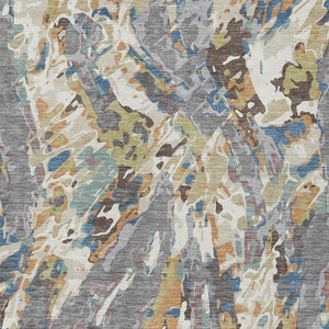 Abstract Washable Polyester Area Rug for Indoor Outdoor Patio and Living Room Spaces