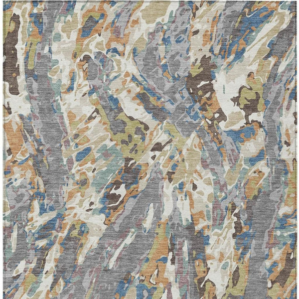 Abstract Washable Polyester Area Rug for Indoor Outdoor Patio and Living Room Spaces