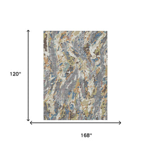 Abstract Washable Polyester Area Rug for Indoor Outdoor Patio and Living Room Spaces