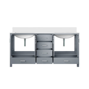 English Elm Dark Grey Double Bath Vanity 72" W X 22" D With White Quartz Top - Stylish Storage For Modern Bathrooms B2731P258912