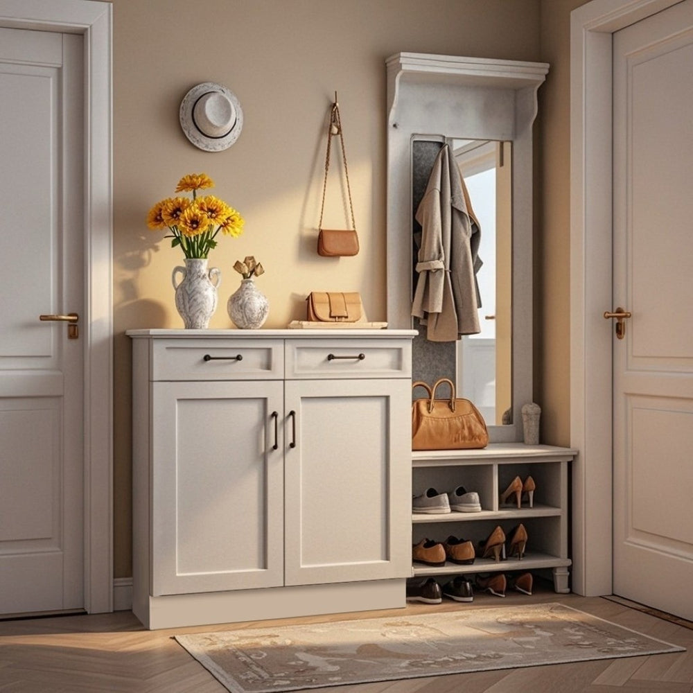 English Elm 36" White Shaker Base Cabinet Solid Wood Soft Close Doors Drawer Kitchen Bath T2950P361484