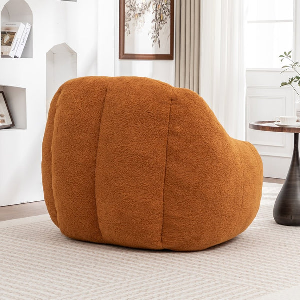 English Elm Bean Bag Chair Oversized Faux Fur Memory Foam Lounge Seat for Dorm or Living Room Yellow W2200P302136