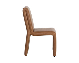 Sunpan CASCATA Dining Chair - Luxurious Marseille Camel Leather with Sculptural Design & Timeless Comfort 111012V