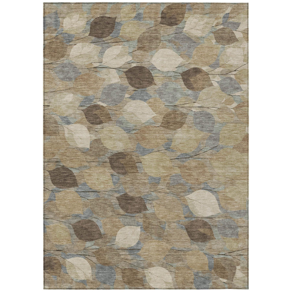 Floral Polyester Area Rug Washable Traditional Indoor Outdoor Style for Patios and Living Rooms