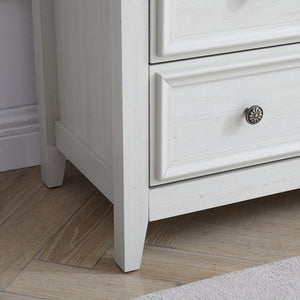 English Elm Modern 5-Drawer Dresser Tall Chest with Smooth-Glide Drawers, Metal Handles, Stable Feet, Beige Finish W2275P233488