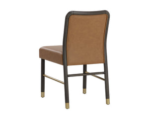 Sunpan Jeno Dining Chair Set of 2 - Elegant Mid-Century Design with Velvet Seat and Smoke Grey Frame Milliken Cognac