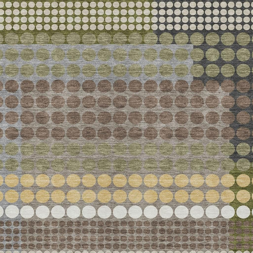 HomeRoots Geometric Polyester Area Rug Washable Low Pile for Indoor Outdoor Patios and Living Rooms 9' x 12' 725075