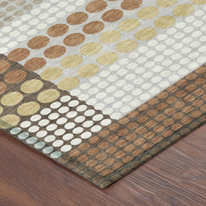Geometric Polyester Area Rug Washable Stain Resistant Bold Modern Indoor Outdoor Patio Decor