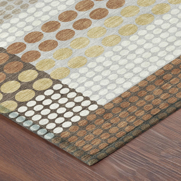 Geometric Polyester Area Rug Washable Stain Resistant Bold Modern Indoor Outdoor Patio Decor