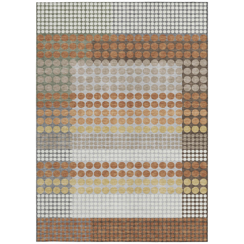 HomeRoots Geometric Polyester Area Rug Washable Stain Resistant Bold Modern Indoor Outdoor Patio Decor 10' x 14' 725082