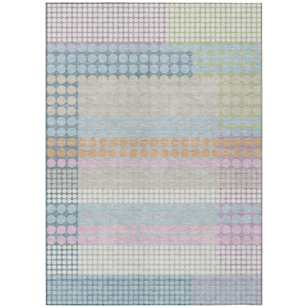 Geometric Polyester Area Rug Washable Stain Resistant for Indoor Outdoor Patio Spaces