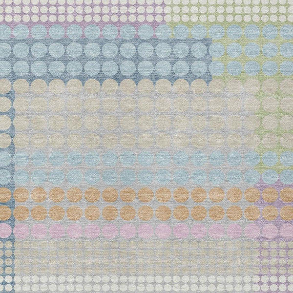 Geometric Polyester Area Rug Washable Stain Resistant for Indoor Outdoor Patio Spaces