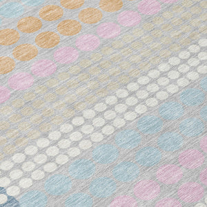 Geometric Polyester Area Rug Washable Stain Resistant for Indoor Outdoor Patio Spaces