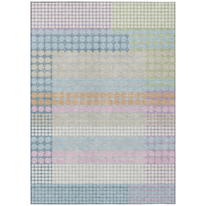 Geometric Polyester Area Rug Washable Stain Resistant for Indoor Outdoor Patio Spaces
