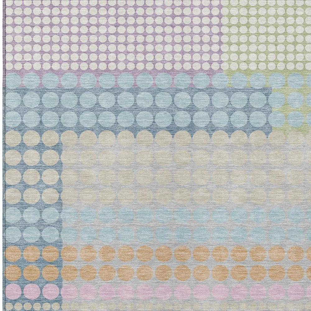 HomeRoots Geometric Polyester Area Rug Washable Stain Resistant for Indoor Outdoor Patio Spaces 8' x 10' 725086