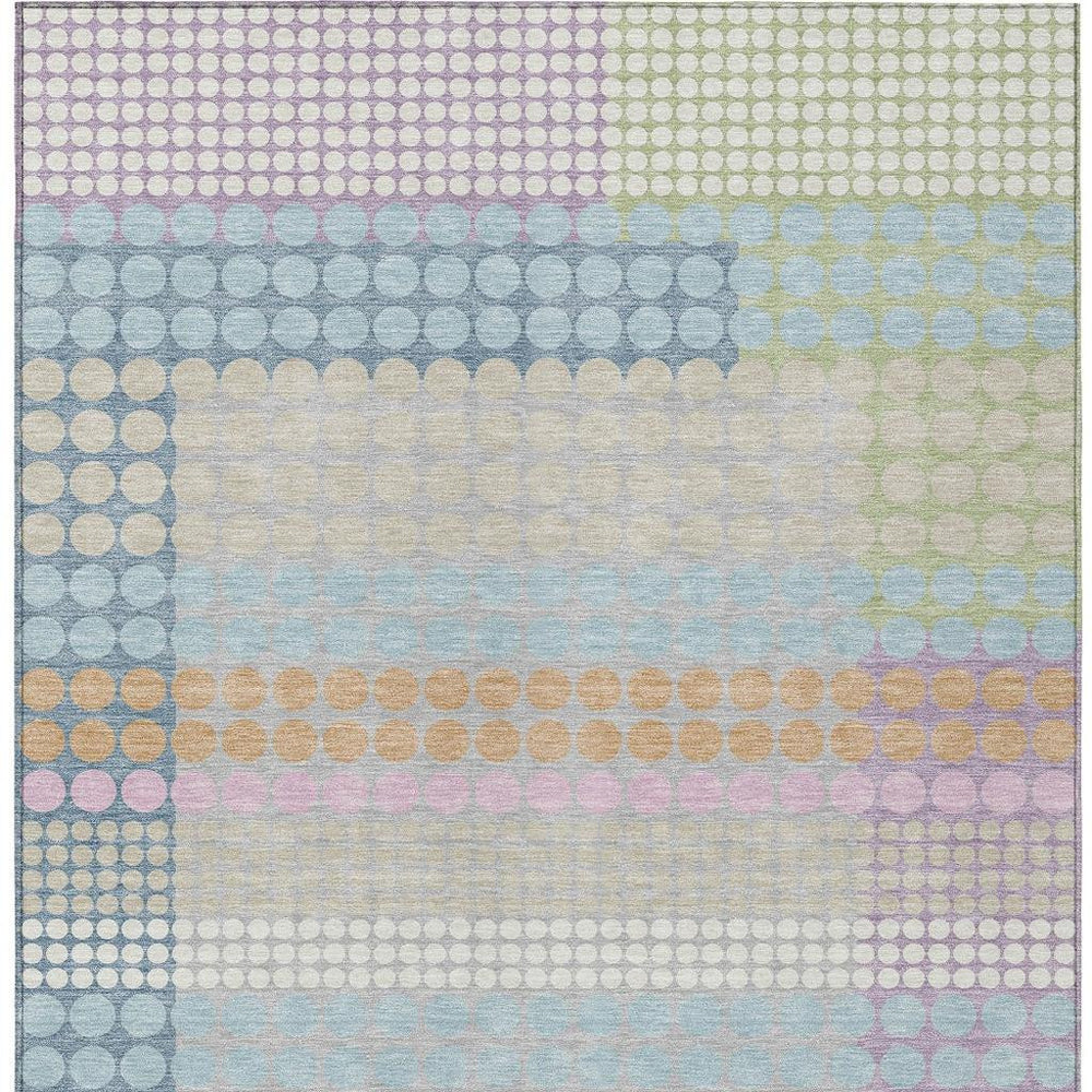 HomeRoots Geometric Polyester Area Rug Washable Stain Resistant for Indoor Outdoor Patio Spaces 8' x 10' 725086