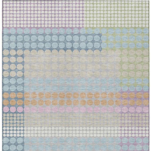 Geometric Polyester Area Rug Washable Stain Resistant for Indoor Outdoor Patio Spaces