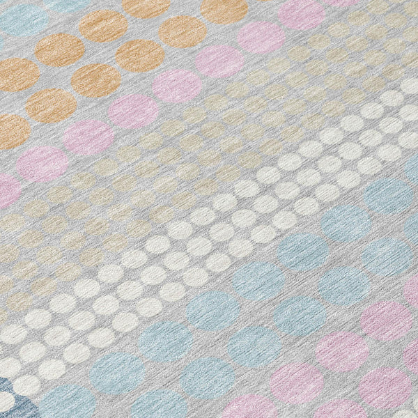 Geometric Polyester Area Rug Washable Stain Resistant for Indoor Outdoor Patio Spaces