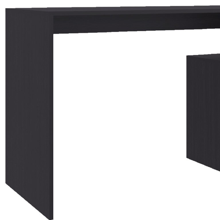 HomeRoots 47 Inch Wood Pedestal Writing Desk for Modern Home Office Workspace Productivity and Style Black 725188