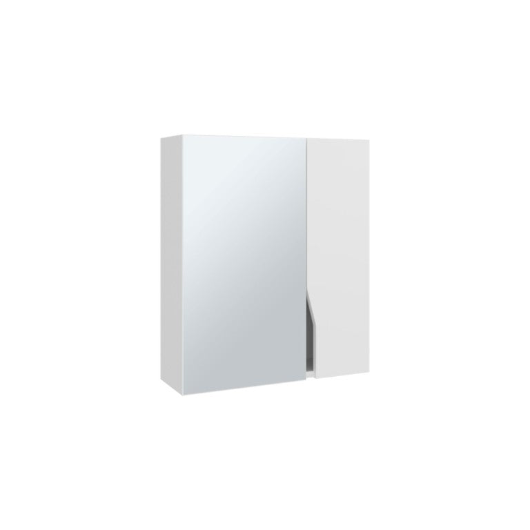 HomeRoots 7 Inch White Wood Floating Bathroom Vanity with Double Doors and Mirror Cabinet 725190