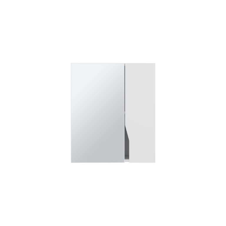 HomeRoots 7 Inch White Wood Floating Bathroom Vanity with Double Doors and Mirror Cabinet 725190