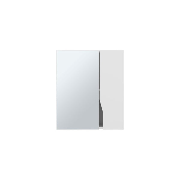 7 Inch White Wood Floating Bathroom Vanity with Double Doors and Mirror Cabinet