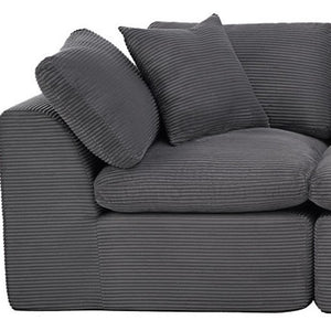 138 Inch Corduroy Modular Sectional Sofa Set with Included Toss Pillows for Living Rooms