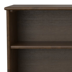 English Elm Draper Mid Century Low Bookcase with Solid Wood Craftsmanship, Tapered Legs & Four Open Shelves for Stylish Storage and Display Walnut Brown B136P238599