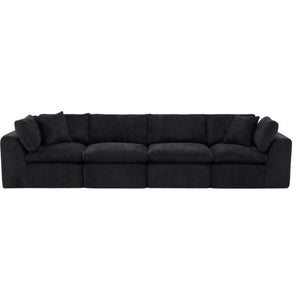 138 Inch Chenille Modular Sectional Sofa with Accent Throw Pillows for Living Room Comfort