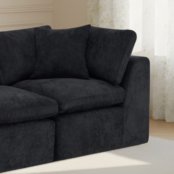 138 Inch Chenille Modular Sectional Sofa with Accent Throw Pillows for Living Room Comfort