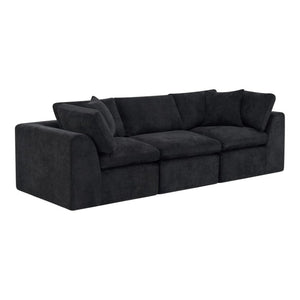 108 Inch Black Chenille Modular Sectional Sofa with Accent Throw Pillows Included