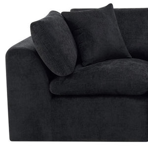 108 Inch Black Chenille Modular Sectional Sofa with Accent Throw Pillows Included