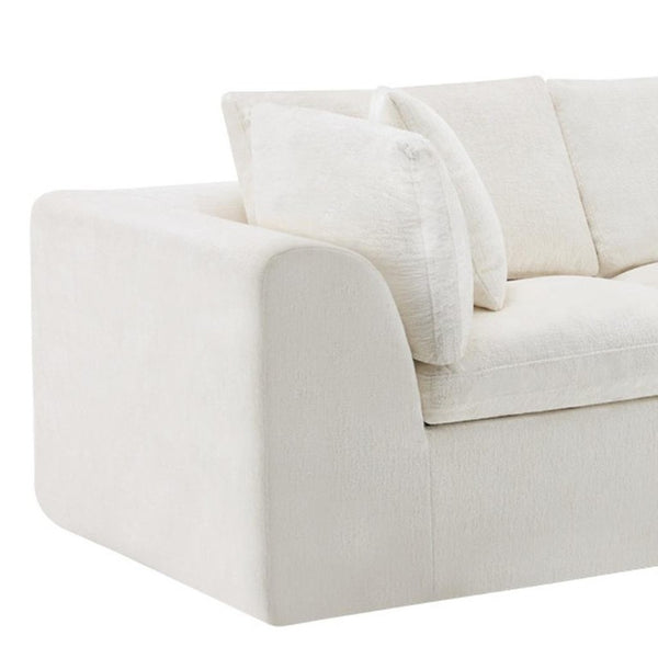 138 Inch Chenille Modular Sectional Sofa with Accent Throw Pillows for Living Room Comfort