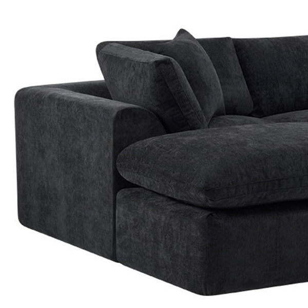 138 Inch Chenille Modular Sectional with Chaise Ottoman and Accent Pillows