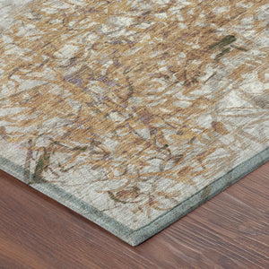 8' Round Abstract Geometric Polyester Area Rug Machine Washable Indoor Outdoor Patio