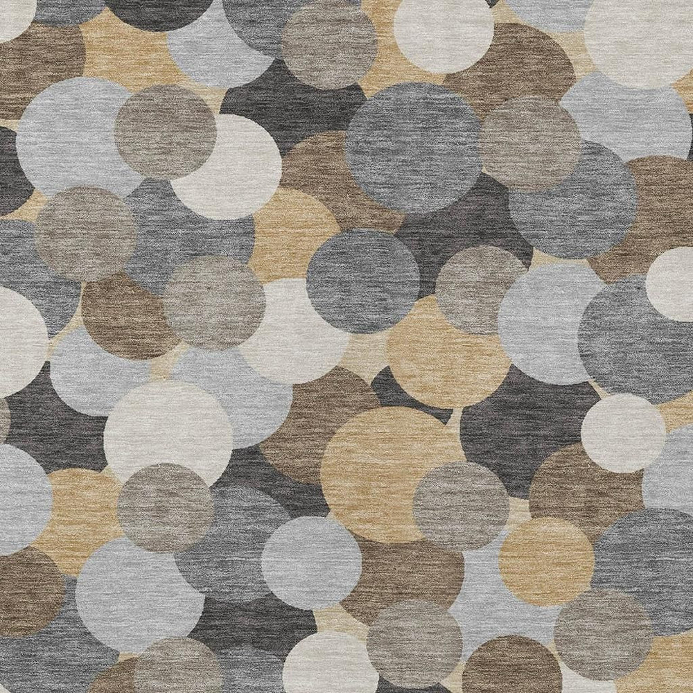 HomeRoots Geometric Polyester Area Rug Washable Indoor Outdoor Low Pile for Modern Home Decor 10' x 14' 725277