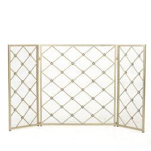English Elm Christopher Knight Home® - FIRE Prater Iron Fireplace Screen - Black Finish Decorative Hearth Guard, Embers Protection, No Assembly Needed 61128.00GLD