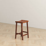 English Elm Ashcroft Furniture - James Mid-Century Modern Genuine Tan Leather 24.5" Counter Stool